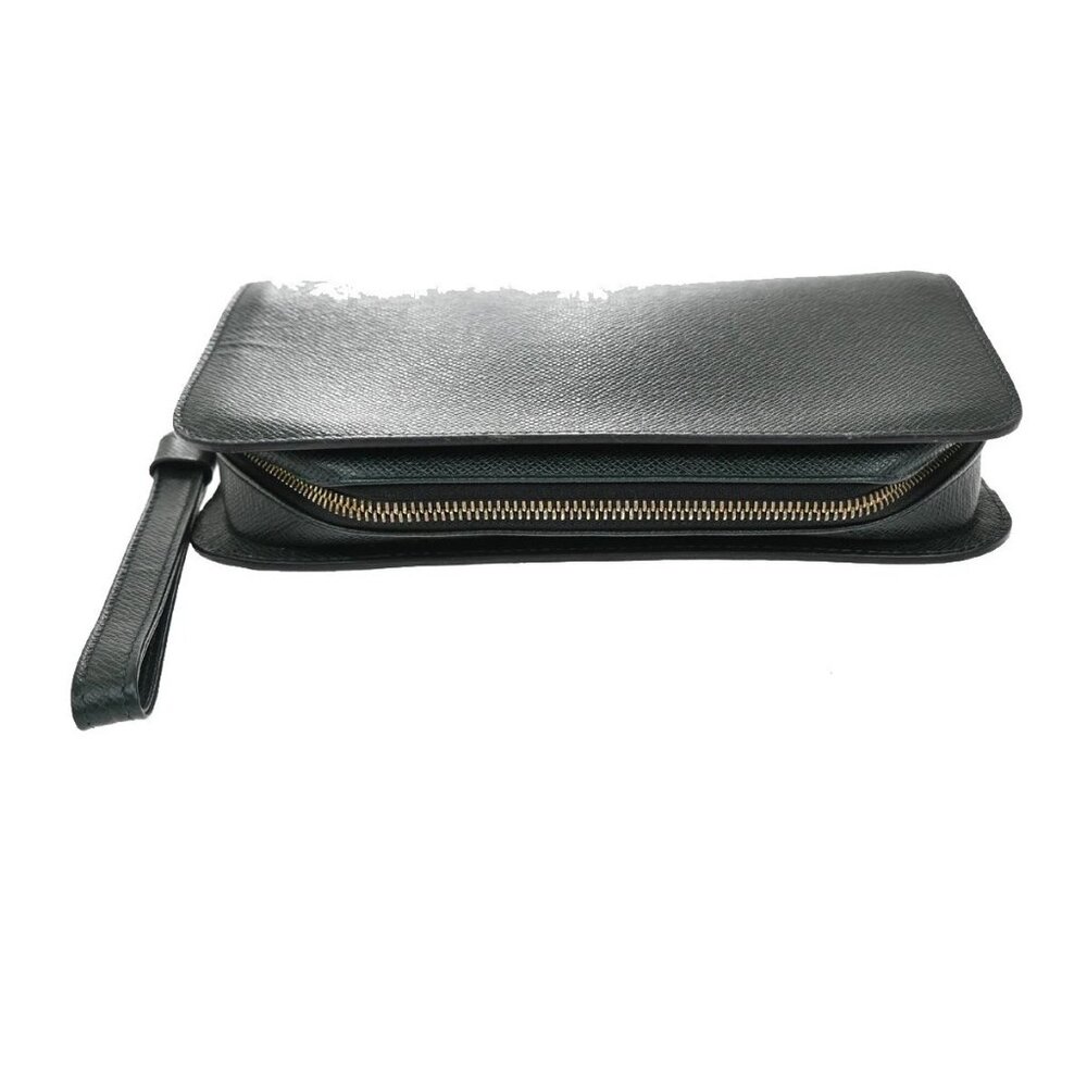 LOUIS VUITTON LV Logo BAIKAL Clutch Hand Bag Taiga Leather Epicea M30184 66KB262 - Picture 5 of 15